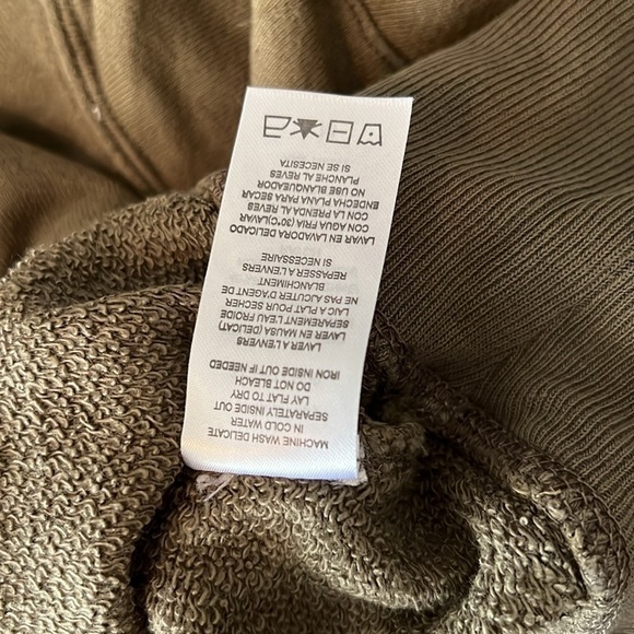 n:PHILANTHROPHY Sela French Terry Long Sleeve Sweatshirt in Olive Size Medium - Picture 7 of 7